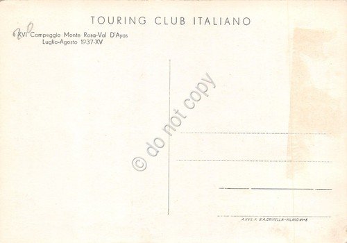 Cartolina Campeggio Monte Rosa Val D'Ayas 1937 Touring Club fotocartolina …