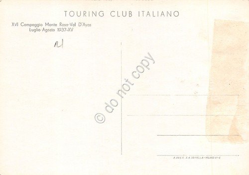 Cartolina Campeggio Monte Rosa Val D'Ayas 1937 Touring Club fotocartolina …