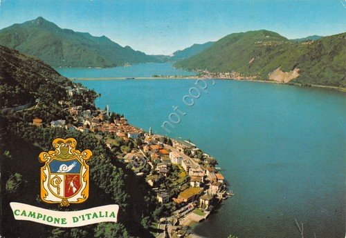 Cartolina Campione d' Italia Ponte di Melide Lago di Lugano …