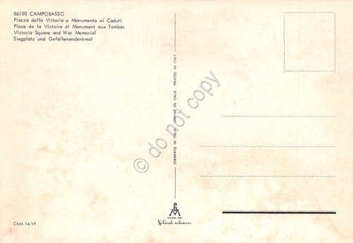 Cartolina Campobasso Piazza della Vittoria Monumento ai Caduti animata anni … | Immagine Gallery 2