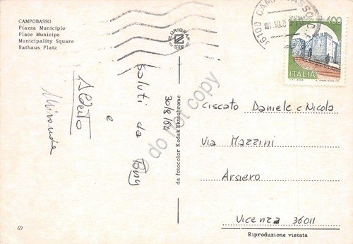 Cartolina Campobasso Piazza Municipio animata 1984 | Immagine Gallery 2