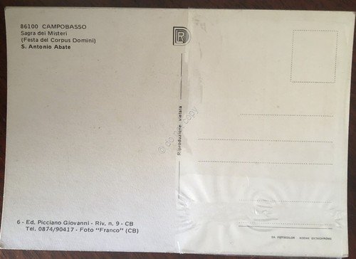 Cartolina Campobasso Sagra dei Misteri serie completa 13 cartoline fascettate