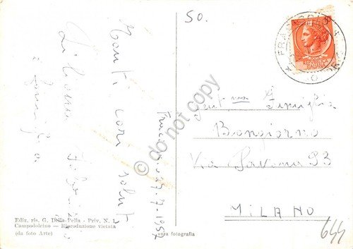 Cartolina Campodolcino Panorama lago 1957
