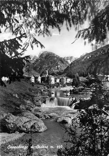 Cartolina Campolungo di Cadore panorama 1951
