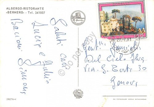 Cartolina Campori vedute panorama strada case Albergo Bernero 1981 | Immagine Gallery 2