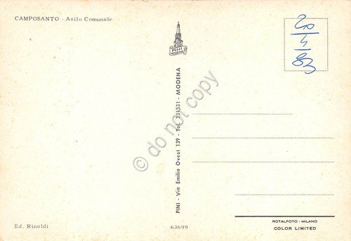Cartolina Camposanto Asilo Comunale | Immagine Gallery 2