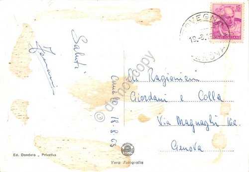 Cartolina Canale Val Trebbia panorama 1963 colorata