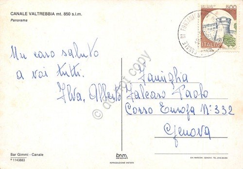 Cartolina Canale Val Trebbia panorama | Immagine Gallery 2