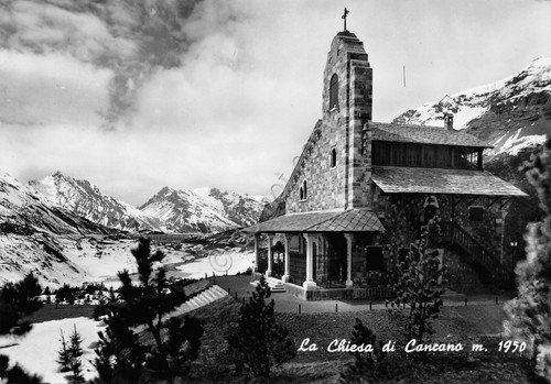 Cartolina Cancano la Chiesa 1958 | Immagine principale