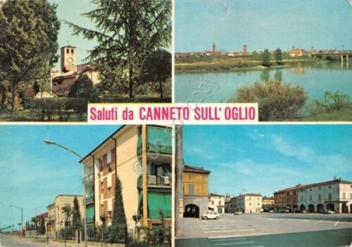 Cartolina Canneto sull' Oglio vedute varie paese | Immagine principale