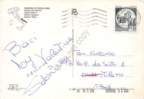 Cartolina Canosa di Puglia Piazza dei Martiri auto d'epoca 1975