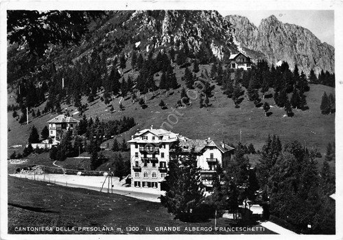 Cartolina Cantoniera della Presolana Albergo Franceschetti Timbro Albergo | Immagine principale