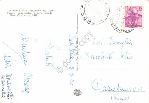 Cartolina Cantoniera della Presolana panorama parziale 1953