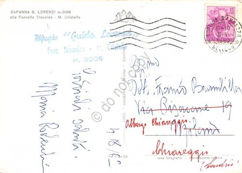 Cartolina Capanna Lorenzi alla Forcella Staunies 1962 | Immagine Gallery 2