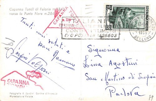 Cartolina Capanna Tondi di Faloria 1936 | Immagine Gallery 2