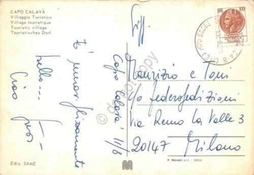 Cartolina Capo Calavà Villaggio turistico (Messina)