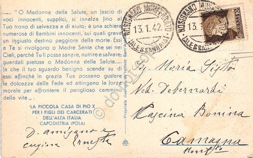 Cartolina Capodistria Pola Italiana Casa Pio X per i figli … | Immagine Gallery 2