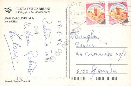 Cartolina Capoliveri Villaggio Costa dei Gabbiani vedute golf equitazione 1992 | Immagine Gallery 2