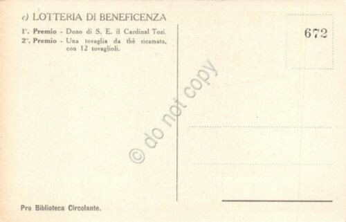 Cartolina Cappella Madonna della Misericordia Lotteria di Beneficenza Savona??