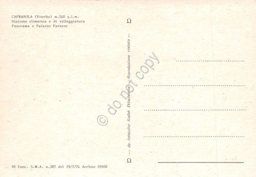 Cartolina Caprarola Palazzo Farnese e Panorama aereo anni '80 | Immagine Gallery 2