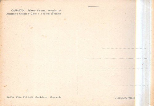 Cartolina Caprarola Palazzo Farnese Incontro Farnese e Carlo V a …