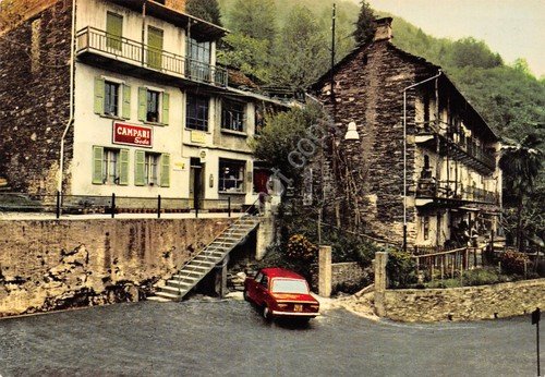 Cartolina Caprezzo via del paese Campari Soda bar auto case … | Immagine principale