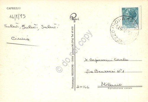 Cartolina Caprezzo via del paese Campari Soda bar auto case … | Immagine Gallery 2