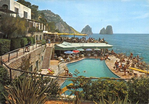 Cartolina Capri Canzone del mare e faraglioni piscina 1966 (Napoli) | Immagine principale