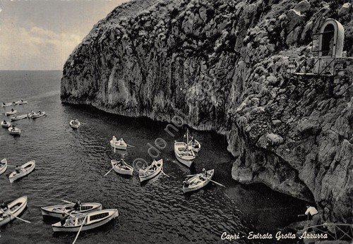 Cartolina Capri entrata Grotta azzurra barca animata (Napoli) | Immagine principale