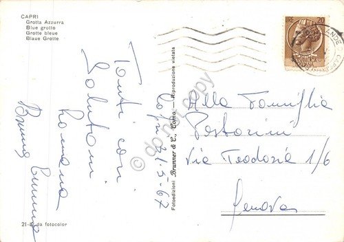 Cartolina Capri Grotta Azzurra 1967 Barca (Napoli) | Immagine Gallery 2