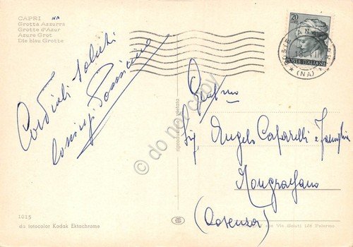 Cartolina Capri Grotta Azzurra interno barche barcaioli (Napoli) | Immagine Gallery 2