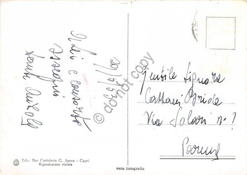 Cartolina Capri Marina Grande Barche pescatore 1953