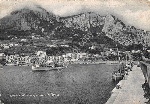 Cartolina Capri Marina Grande Porto 1955