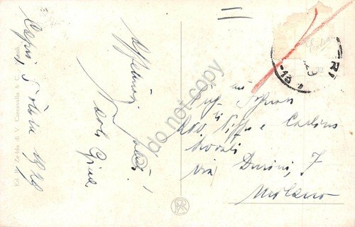 Cartolina Capri Marina Grande Tramonto illustrata 1929