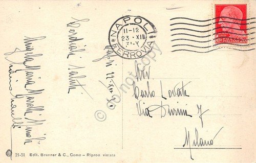 Cartolina Capri Panorama Timbro Albergo Hotel Santa Lucia 1931 | Immagine Gallery 2