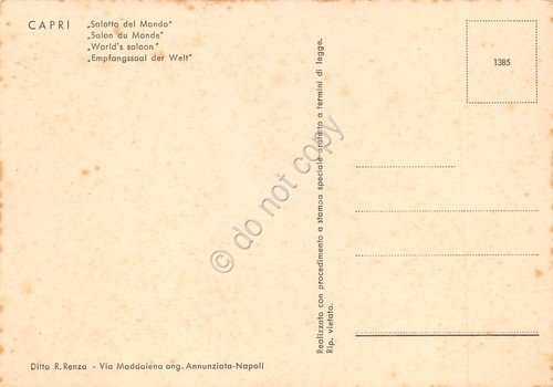 Cartolina Capri piazzzetta fondo argentato grinza in alto | Immagine Gallery 2