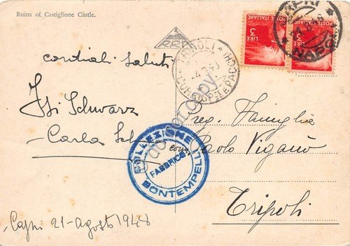 Cartolina Capri Ruderi Castello Castigione 1948 | Immagine Gallery 2