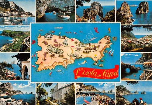 Cartolina Capri Vedute mappa 1980 (Napoli) | Immagine principale