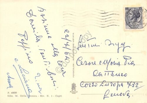 Cartolina Capri vedute varie con conchiglie 1964 (Napoli)