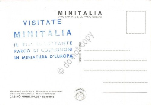 Cartolina Capriate S. Gervaso Minitalia Casinò San Remo animata (Bergamo)