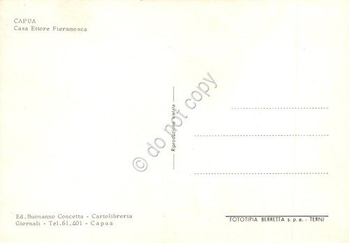 Cartolina Capua Casa Ettore Fieramosca anni '70