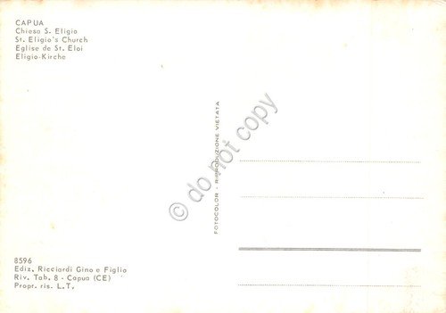 Cartolina Capua Chiesa S. Eligio bar case anni '80