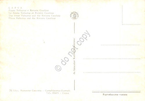 Cartolina Capua fiume Volturno Riviera Casilino anni '80 | Immagine Gallery 2