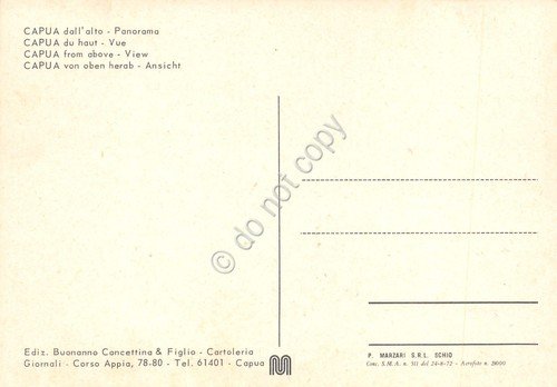 Cartolina Capua panorama dall'alto anni '80