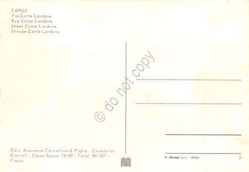 Cartolina Capua Via Conte Landone anni '80