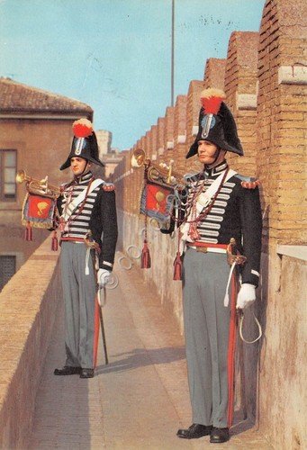 Cartolina Carabinieri Trombettieri Grande montura 1971 timbro filatelico | Immagine principale