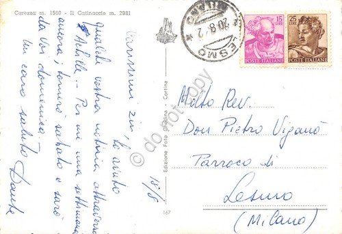 Cartolina Carezza Catinaccio anni '60 chiesetta (Trento) | Immagine Gallery 2