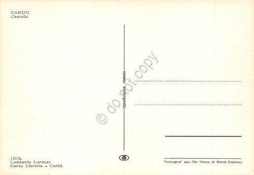 Cartolina Carini Castello dal basso Anni '70