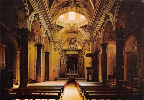 Cartolina Carini Chiesa Madre Assunzione interno Anni '70