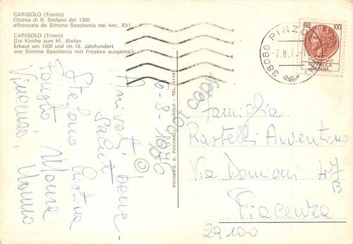 Cartolina Carisolo Chiesa S. Stefano vedute 1976 | Immagine Gallery 2